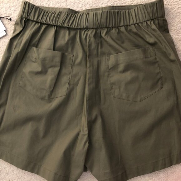 Laundry by Shelli Segal 4" Lace Up Detail Pull On Casual Shorts Green Sz S NWT - Picture 3 of 4